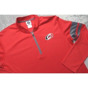 NHL Carolina Hurricanes Men's L Red Grey 1/4 Zip Pullover Training Shirt